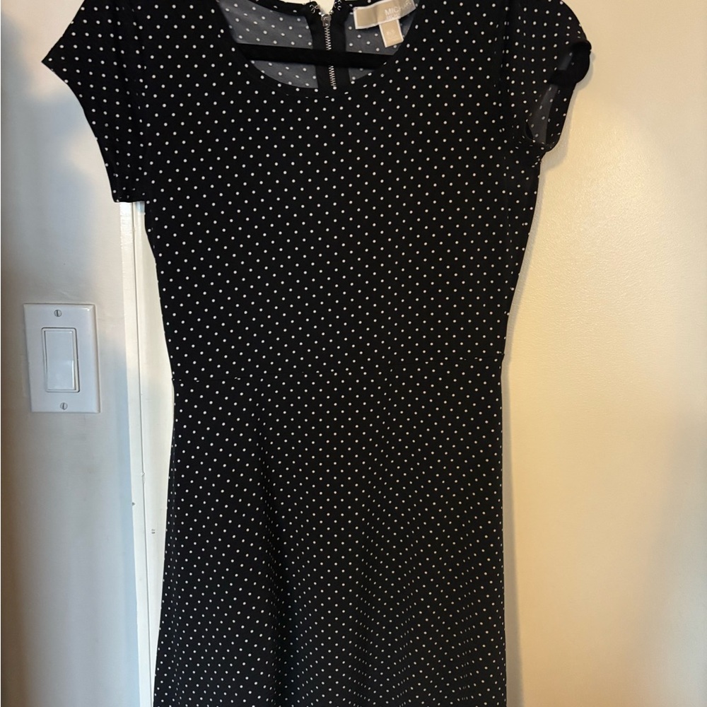 Elegant Black Polka Dot Dress